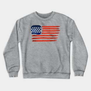 4th of July Brushed American Flag For Patriots Crewneck Sweatshirt